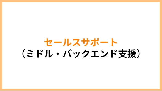 セールスサポート（ミドル・バックエンド支援）