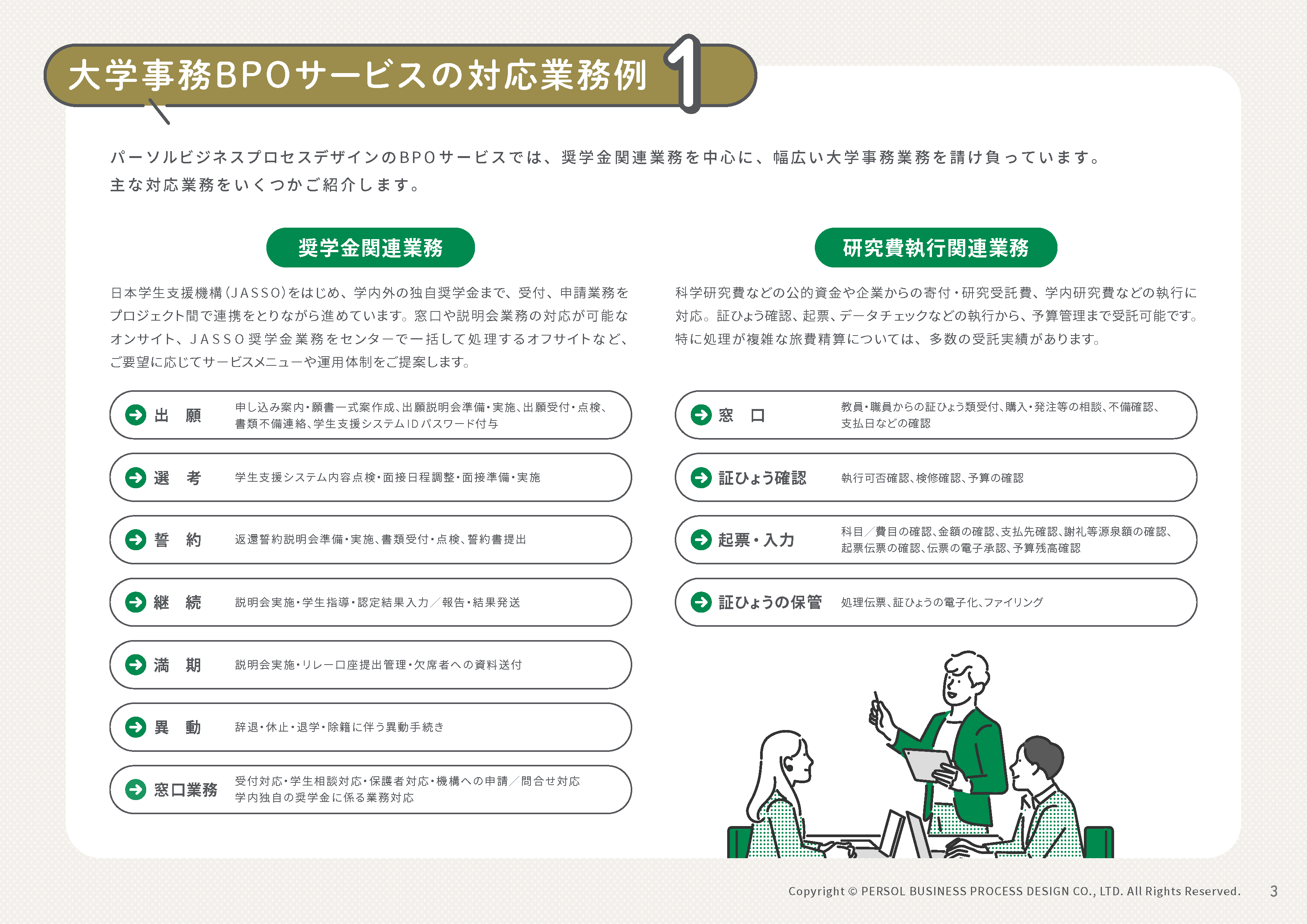 【大学事務BPOサービス】の対応業務