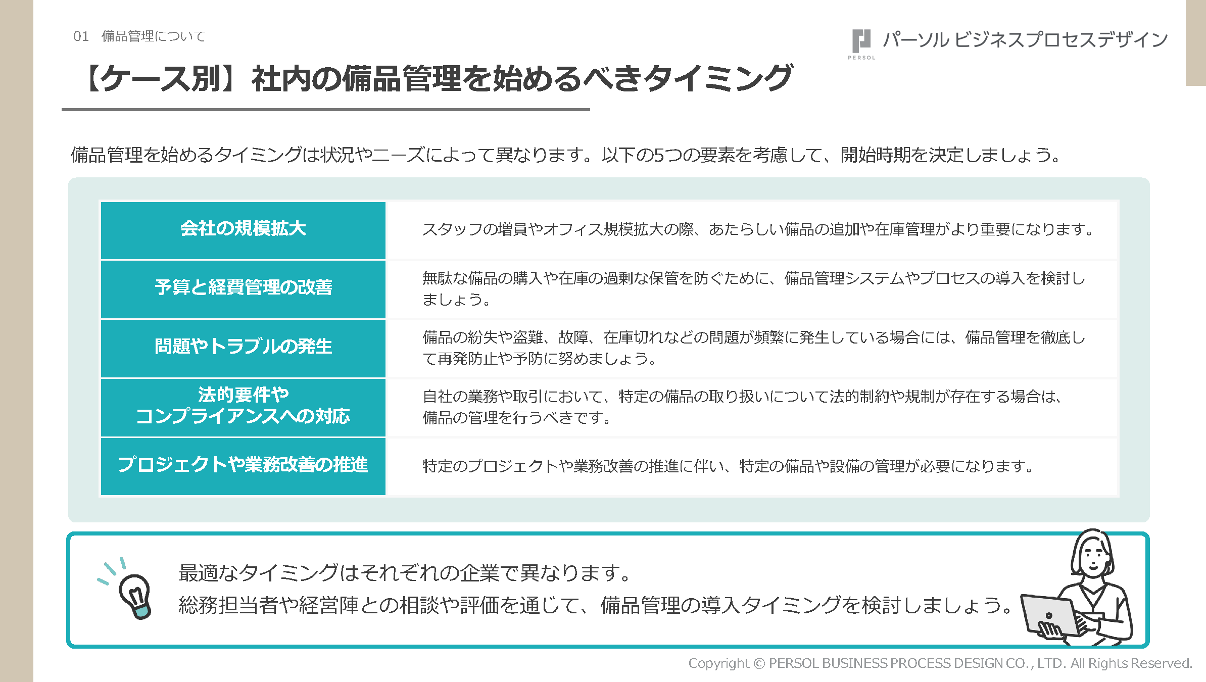 【ケース別】社内の備品管理を始めるべきタイミング